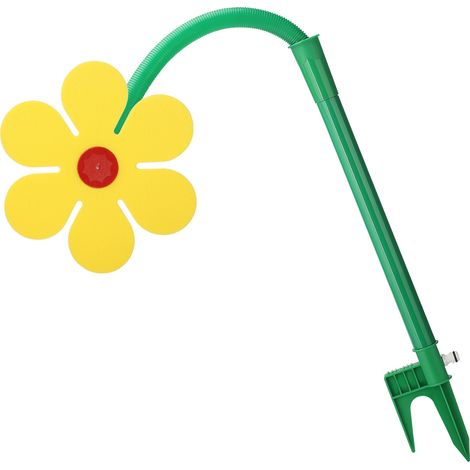 Arroseur de jardin forme fleur Daisy Spinner Sprinkler pour arrosage et décoration plaisant en plastique jaune 76cm (1/5)
