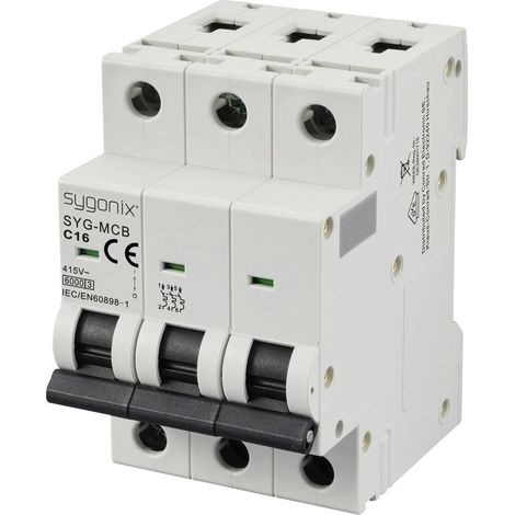 Sygonix SY-6441084 SYG-MCB 3P/C16/6KA Interruttore magnetotermico 3 poli 16 A 415 V/AC
