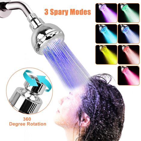 Pommeau de douche LED, pommeau de douche à filtration haute pression, 7 couleurs d'éclairage (1/5)