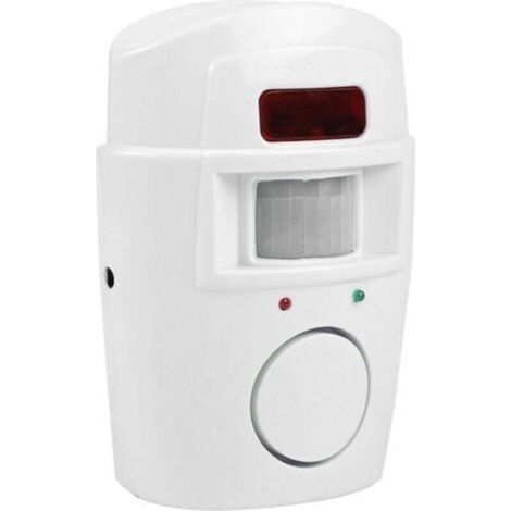 Wireless security alarm system with PIR motion detector and remote control, ideal for residential garages.