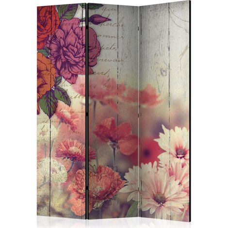 Paravent 3 Volets "Vintage Flowers" 135x172cm (1/2)