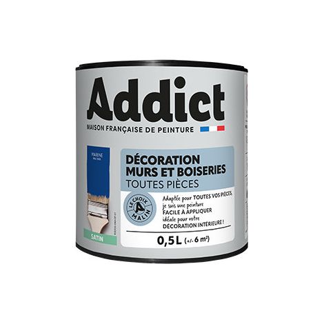 Pintura para paredes y madera satinada ADDICT 0,5L Marina