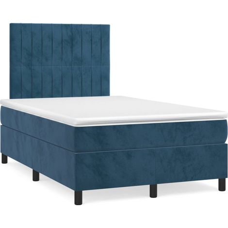 Sommier à lattes de lit et matelas Bleu foncé 120x200 Velours (1/5)