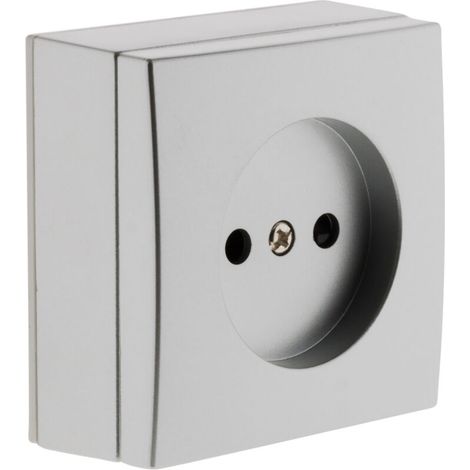 – Prise de courant 2P 10A en saillie – chrome – Installation rapide sans vis apparentes – Usage intérieur professionnel