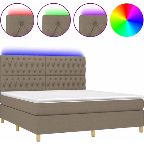 Maison Exclusive - Boxspringbett mit Matratze & LED Taupe 180x200 (1/5)