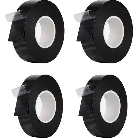 17,44m Scotch Electricien Noir, 4 Rouleaux Scotch Noir Resistant et Etanche, 9,14m x 22mm x 0,8mm/8,3m x 19mm x 0,8mm Ruban Adhésif Anti Fuiteen pour Les Projets de Câblage et Les Réparations (1/5)