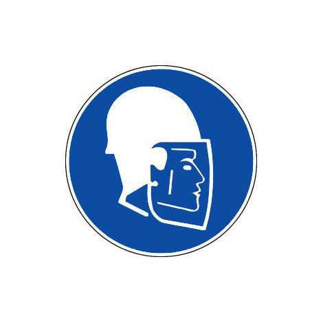 Panneau Obligation de porter casque et visière - Rigide Ø180mm - 4041179