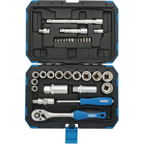 Draper 89558 - Set di chiavi a bussola metriche da 3/8" (34 pezzi)