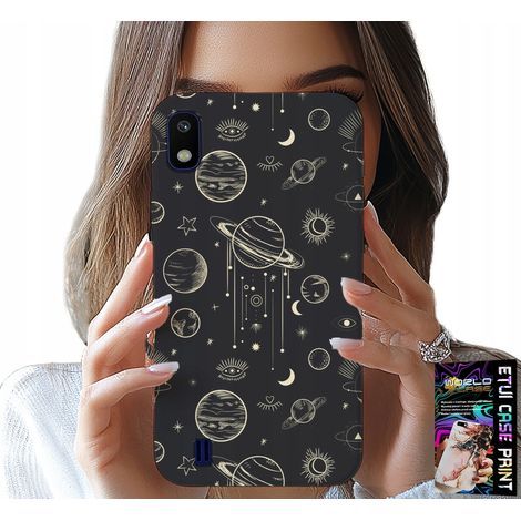 Custodia per Samsung A10 - spazio pianeti stelle luna + vetro (1/5)