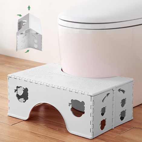Tabouret Toilette Pliable pour Enfants et Adultes - Tabouret Pliant Toilette Physiologique de Salle, Marche Pied pour WC Antidérapant, Repose Pied Anti Constipation, Poids 1.4 Kg (1/5)