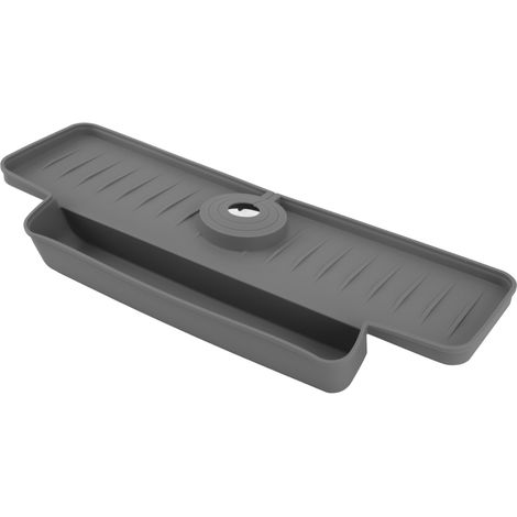 Égouttoir silicone pliable anti-éclaboussures pour robinet, grille de drainage réutilisable avec support de suspension, gris, pour cuisine (1/5)