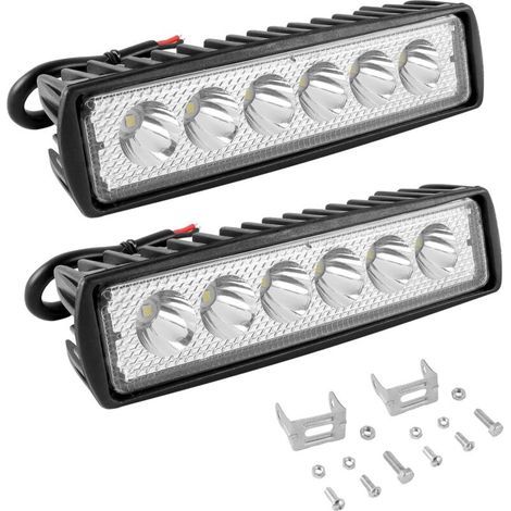18W LED-Arbeitsleuchte – 6000K Lichtfarbe – 6 LEDs – Stoßfest – Für SUVs, LKWs, Motorräder, Geländewagen (1/5)