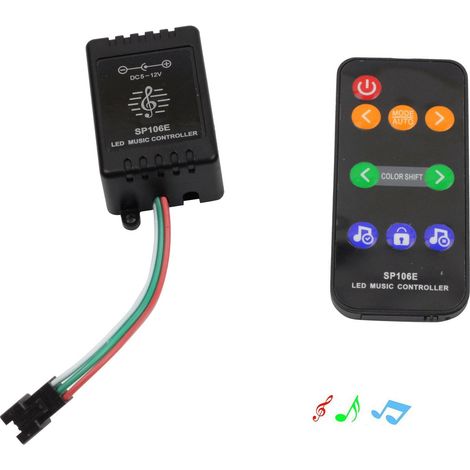 SP106E WS2812B WS2811 LED strip module with 5-12V music controller