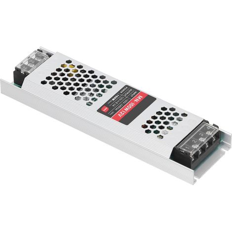 Alimentation LED ultra-plate 100W transformateur étanche longue bande, driver DC12V pour ruban lumineux, usage intérieur/extérieur. (1/5)