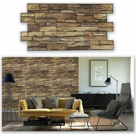 PVC Plastic 3D Wall Panels (Brown) Brown,0.453m, one roll (1/5)