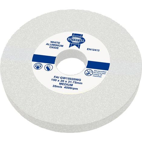 Faithfull General Purpose Grinding Wheel 200 x 25mm White Medium FAIGW20025WG