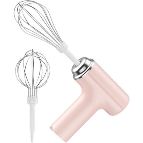 Batteur électrique 3 vitesses avec fouet, batteur électrique à main, batteur à main, batteur à œufs traditionnel, électrique sans fil, aide à la cuisson, outil de cuisine (rose) (1/5)