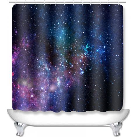 Rideau de douche imperméable motif ciel nocturne, 120 x 180 cm (1/5)