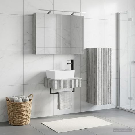 vidaXL Bathroom Cabinet Set 4 pcs Grey Sonoma Engineered Wood (1/5)