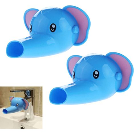 2 accessoires de robinet anti-éclaboussures, motifs animaux (éléphant, dauphin, canard), en PP+TPE, pour lavage des mains des enfants (1/5)