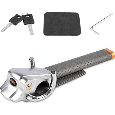 Antivol universel pour volant de voiture avec 2 clés Gris (1/5)