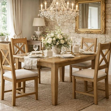 Table à manger extensible en chêne 130-180 cm VALMONT