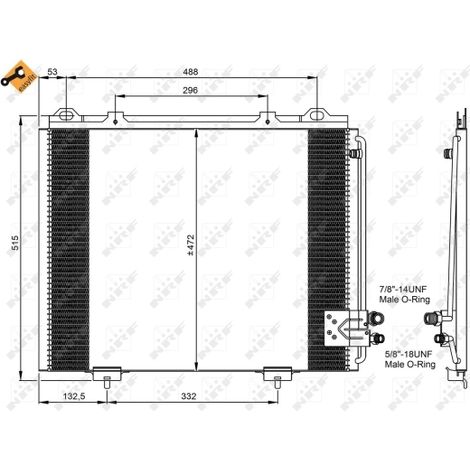 Condenseur, climatisation NRF 35228 MERCEDES-BENZ 2108300270 2108300570