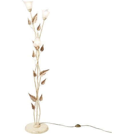 Visconte Siena Floral Style Ivory, Brown Floor Lamp Frosted Glass E14 6 Light (1/5)