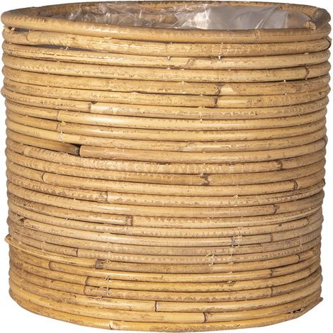 Porte-plante Cache-pot en Rotin Marron Panier à Fleurs pour Intérieur et Extérieur, 26 x 22 cm - PANGIVO (1/4)