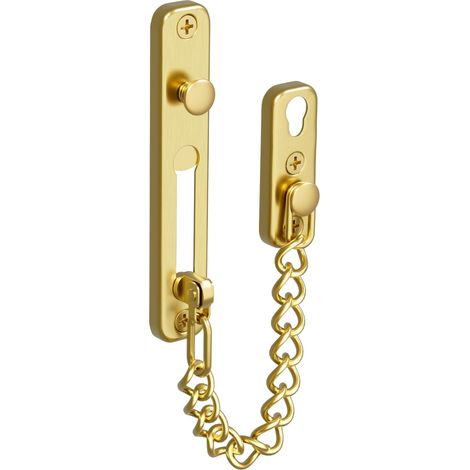 Chaîne de Porte de Sécurité Limiteur de Porte Étroit Verrou de Porte Anti-Vol à Ressort avec Vis pour Porte Interne à Domicile, Finition Dorée en Acier Inoxydable, EFD9000-G (1/5)