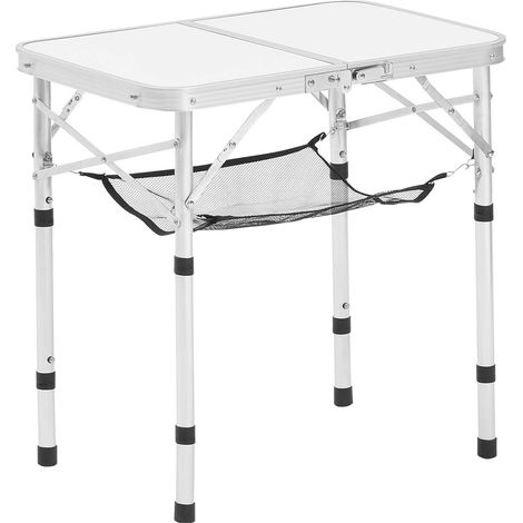Table de camping pliante réglable en hauteur,table légère en aluminium et MDF avec couche en maille,idéale pour pique-nique et barbecue (1/5)
