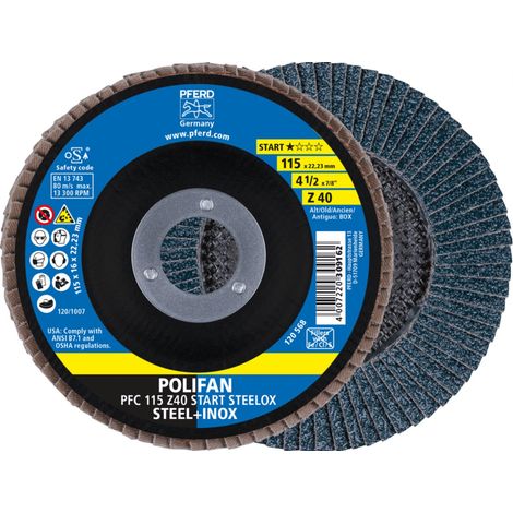 PFERD TOOLS 69300936 PFC 115 Z 40 START STEELOX Fächerschleifscheibe Durchmesser 115 mm Bohrungs-Ø 2 (1/5)