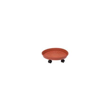 3 x SOTTOVASO MARGHERITA C/RUOTE 55X8HCM TERRACOTTA