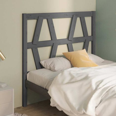 vidaXL Cabecero de cama madera maciza de pino gris 96x4x100 cm (1/5)