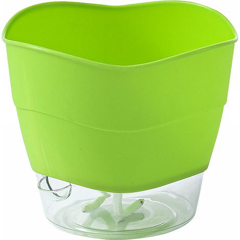 pots de fleurs ronds à absorption d'eau automatique en plastique brun (1/5)