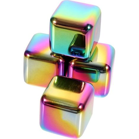Set de 6 glaçons + clips pour glaçons en acier inoxydable de qualité alimentaire glaçons réutilisables (coloré) (1/5)