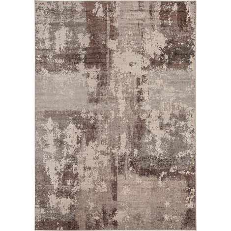 Tapis classique en viscose effet marbré tons marron chaleureux - Marron effet marbré chaleureux (1/5)
