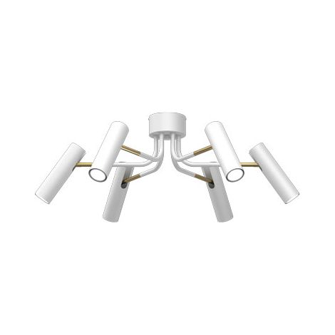 Plafonnier minimaliste blanc-or 6 spots GU10 Axion Luminex