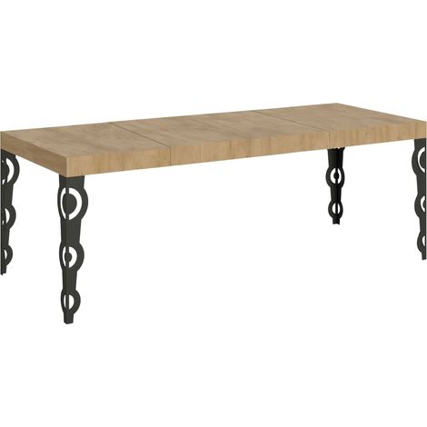 Table Extensible 90X160/264 Cm Karamay Premium Chêne Nature Structure Anthracite (1/4)