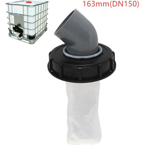 Couvercle réservoir IBC filtre nylon 163mm eau de pluie PE nylon PVC angle 45° (1/4)