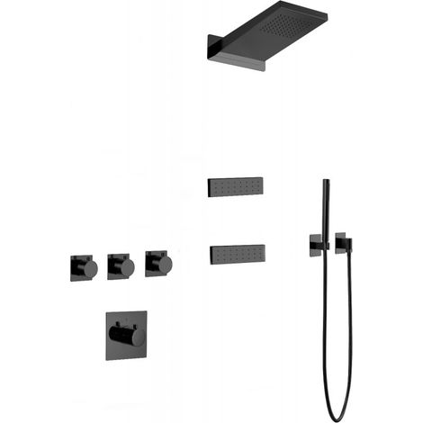 Mexen Fall Unterputz-Duschset, schwarz - 7602-04-70