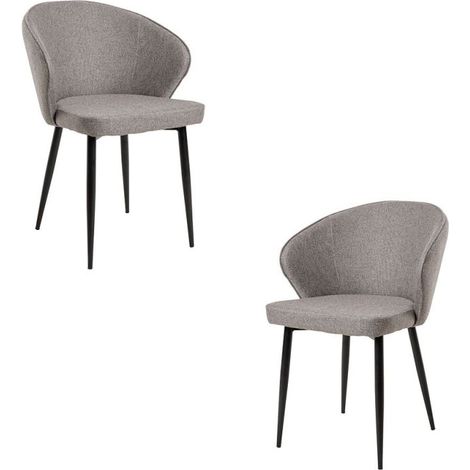 Packs Sillas Comedor - Pack 2 Sillas Zalva Tela - Gris (1/5)