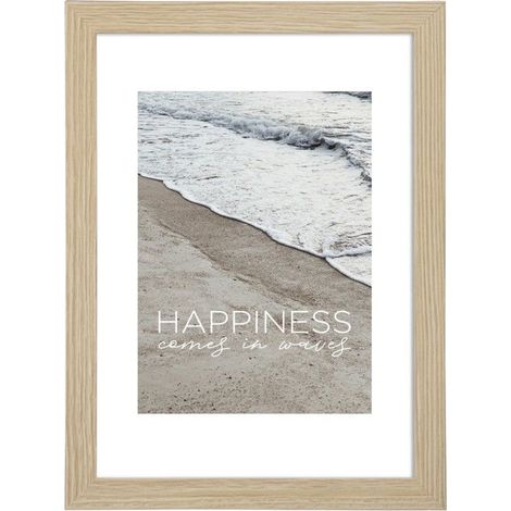 Cadre photo en bois "Waves", chêne, 13 x 18 cm