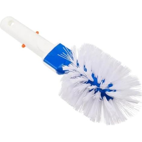 Brosse d'angle pour marches et carrelages de piscine, brosse à poils acryliques pour spa/jacuzzi (27 cm), clip universel compatible avec tous les poteaux de piscine (1/5)