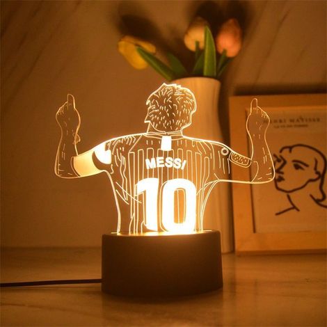 Veilleuse LED 3D pour chambre d'enfant aux couleurs du Liverpool Football Club, avec motif dessin animé