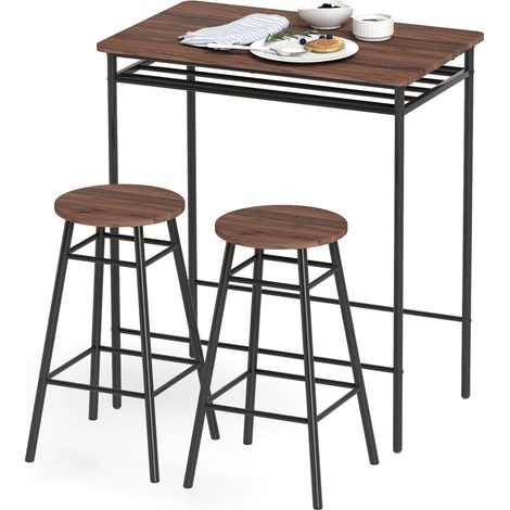 Table cuisine industrielle avec 2 étagères ouvertes, repose-pieds, gain de place