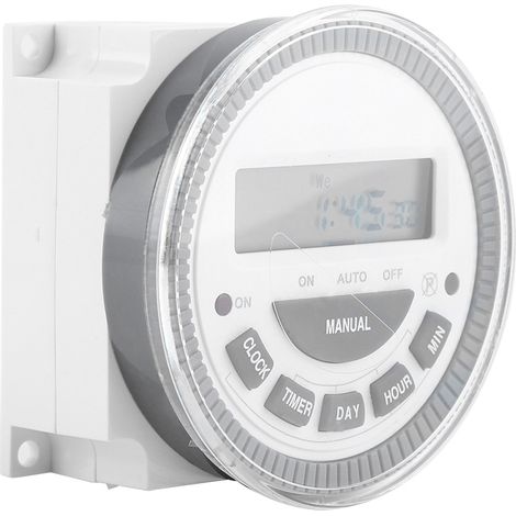 Minuterie numérique programmable hebdomadaire 16 A, sortie relais (220 V 16 A TM-619H-2) (1/5)