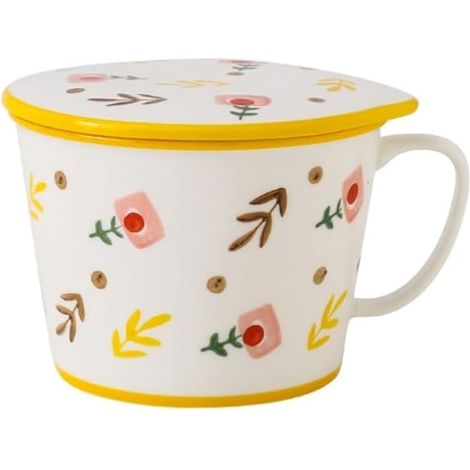 Bol à nouilles instantanées avec couvercle, boîte à lunch pour étudiants, bol à soupe de nouilles instantanées, bol pour dîner (Couleur : C, Taille : Unique) (1/5)