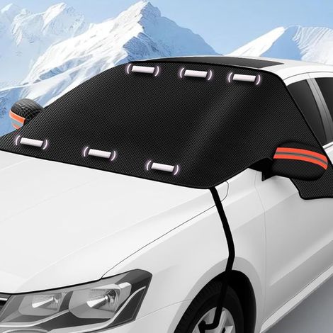 Housse magnétique pour pare brise contre la neige et le verglas, protection hivernale contre le gel avec protections pour vitres latérales (1/5)