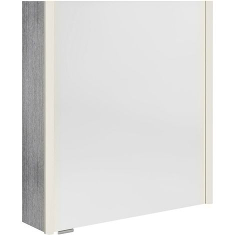ALIX Armoire à miroir avec éclairage LED 66x70x17,5cm, gauche/droite, chêne argenté (1/2)